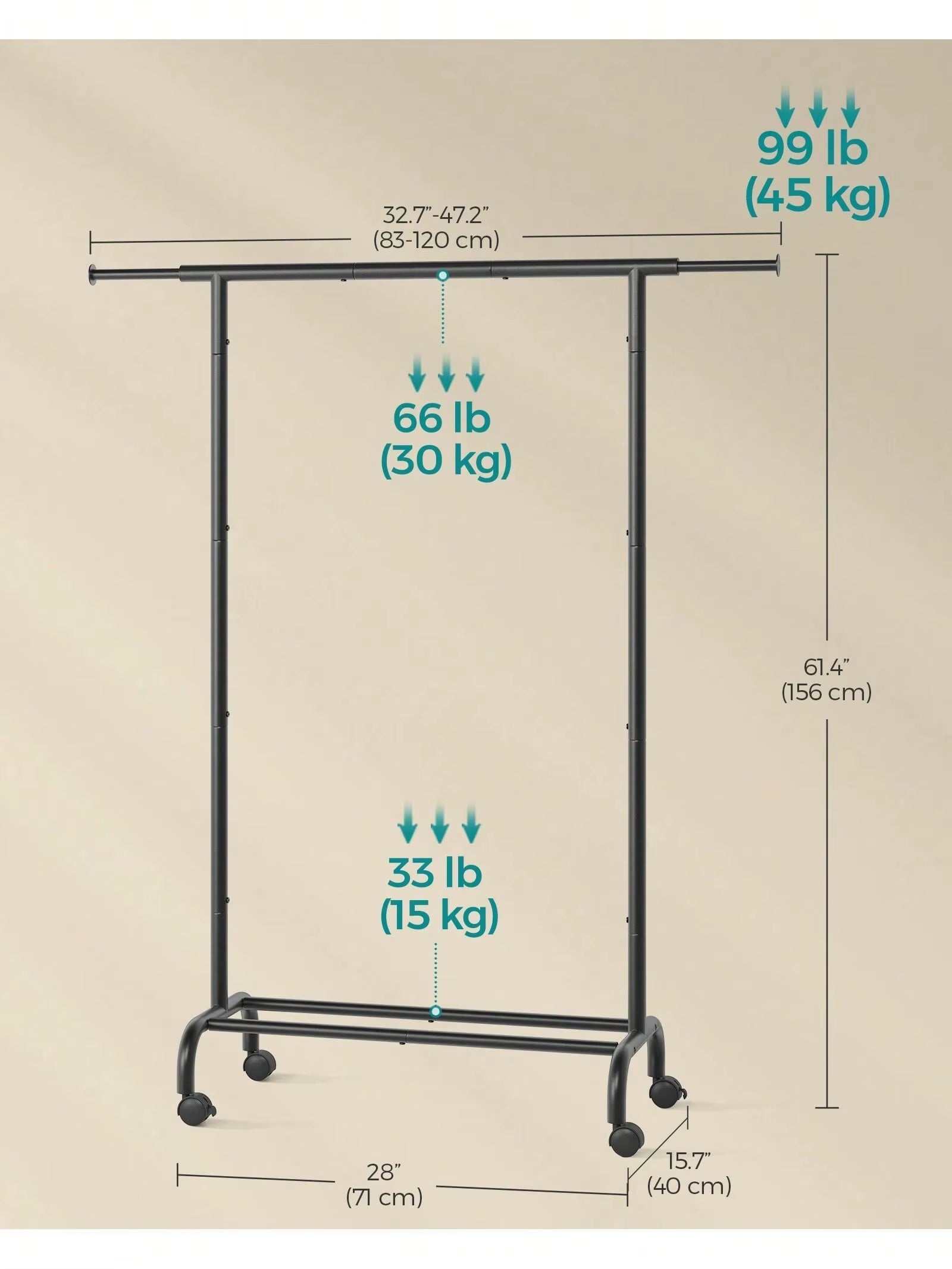 Clothing Rack with Wheels
