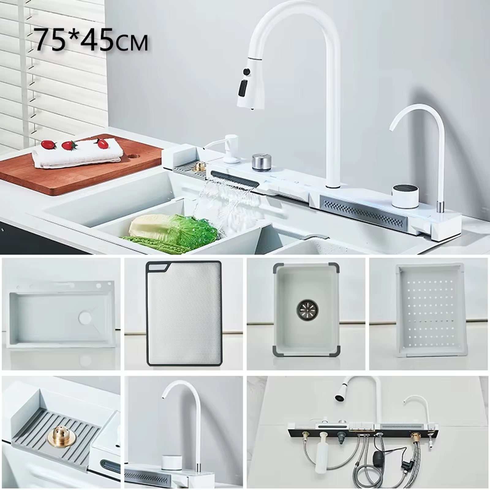 304 Stainless Steel Waterfall Kitchen Sink