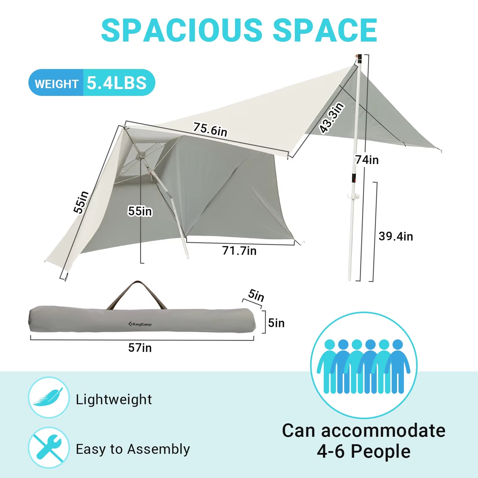 Beach Umbrella Tent, Camping Sun Shelter, Outdoor Shade Beach Canopy for Camping Trips, Fishing, Backyard