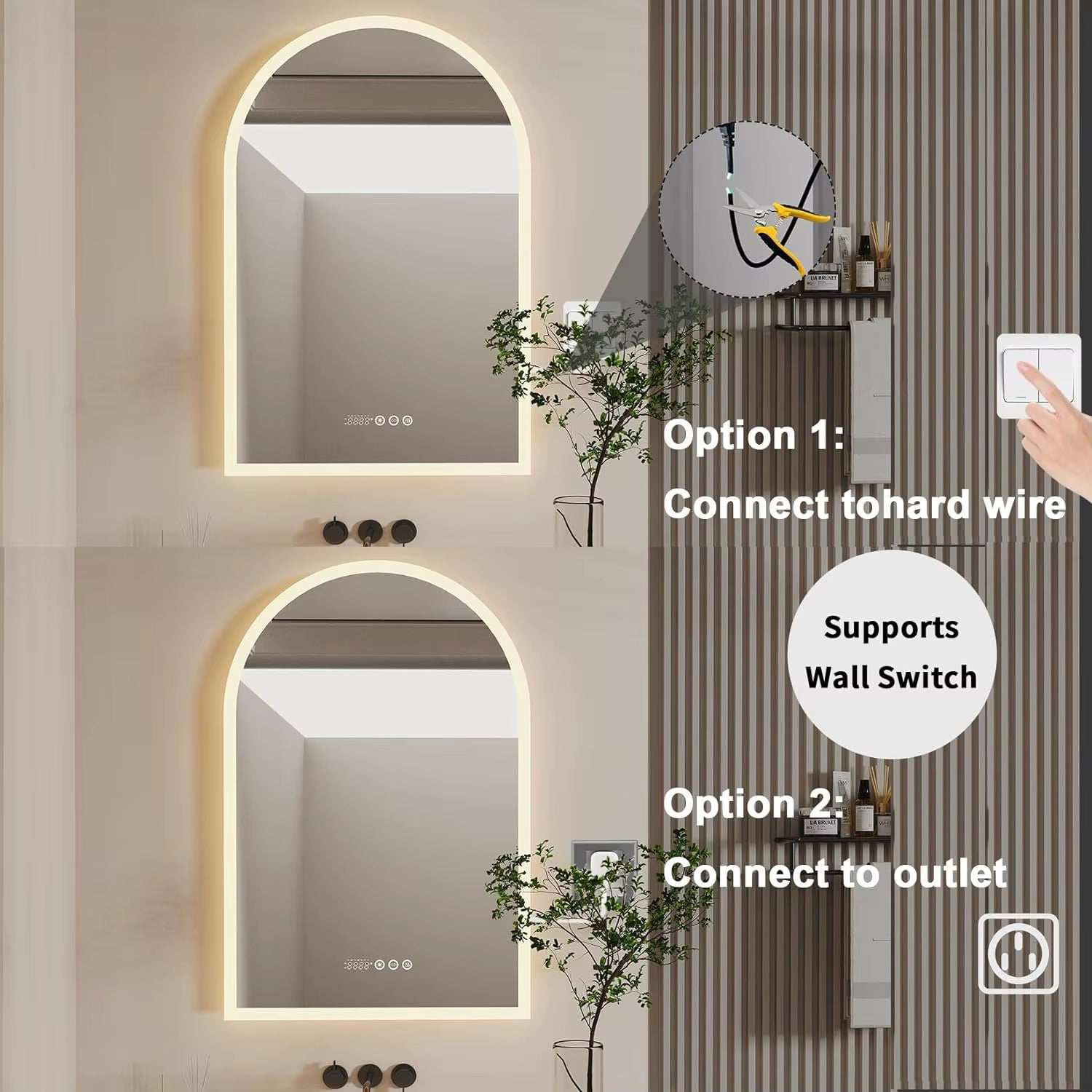 Arched LED Bathroom Mirror