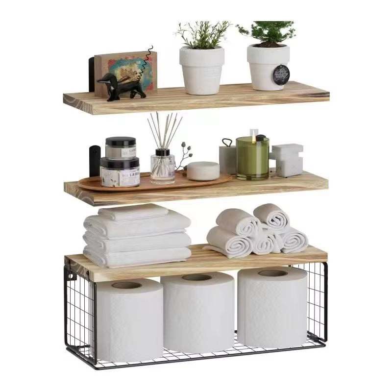 Wall Mounted Wood Floating Shelves