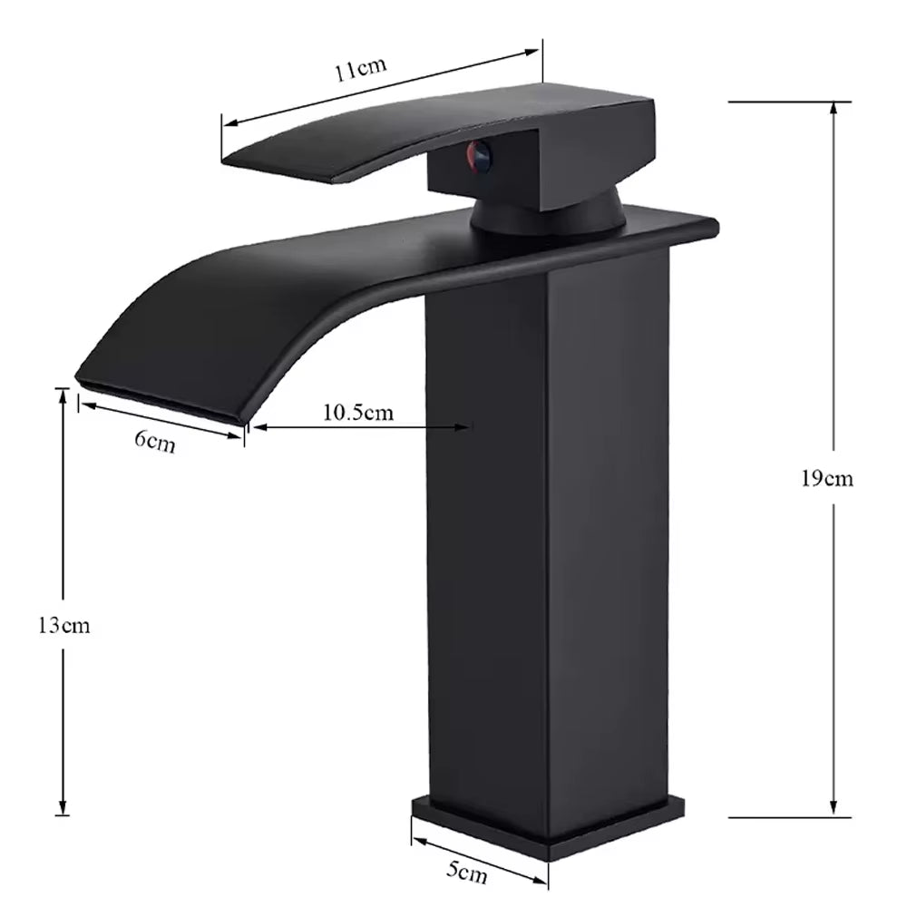 Black Waterfall Bathroom Faucet