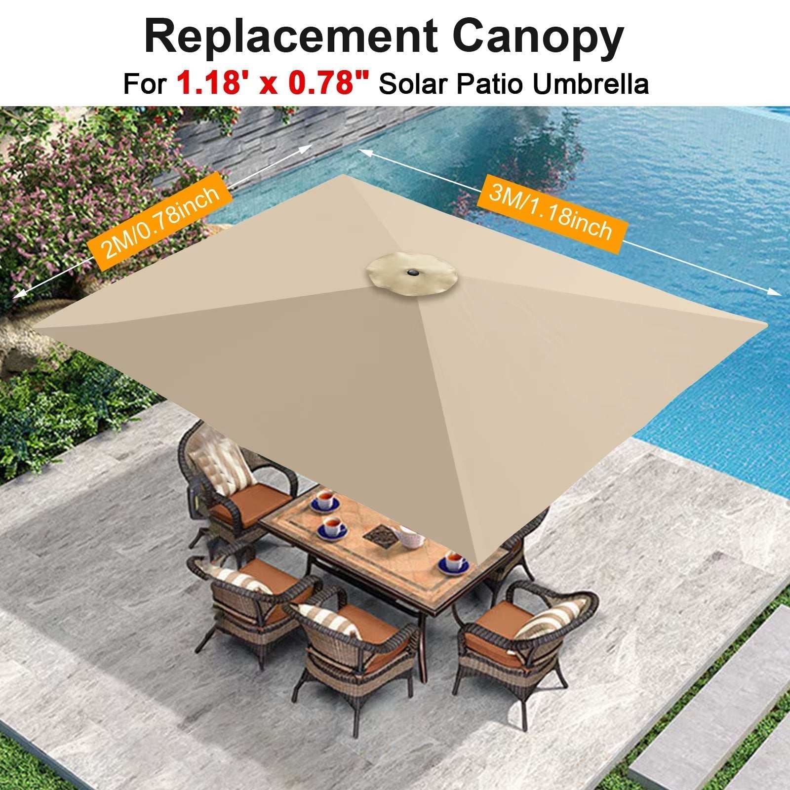 Garden Parasol Replacement Canopy