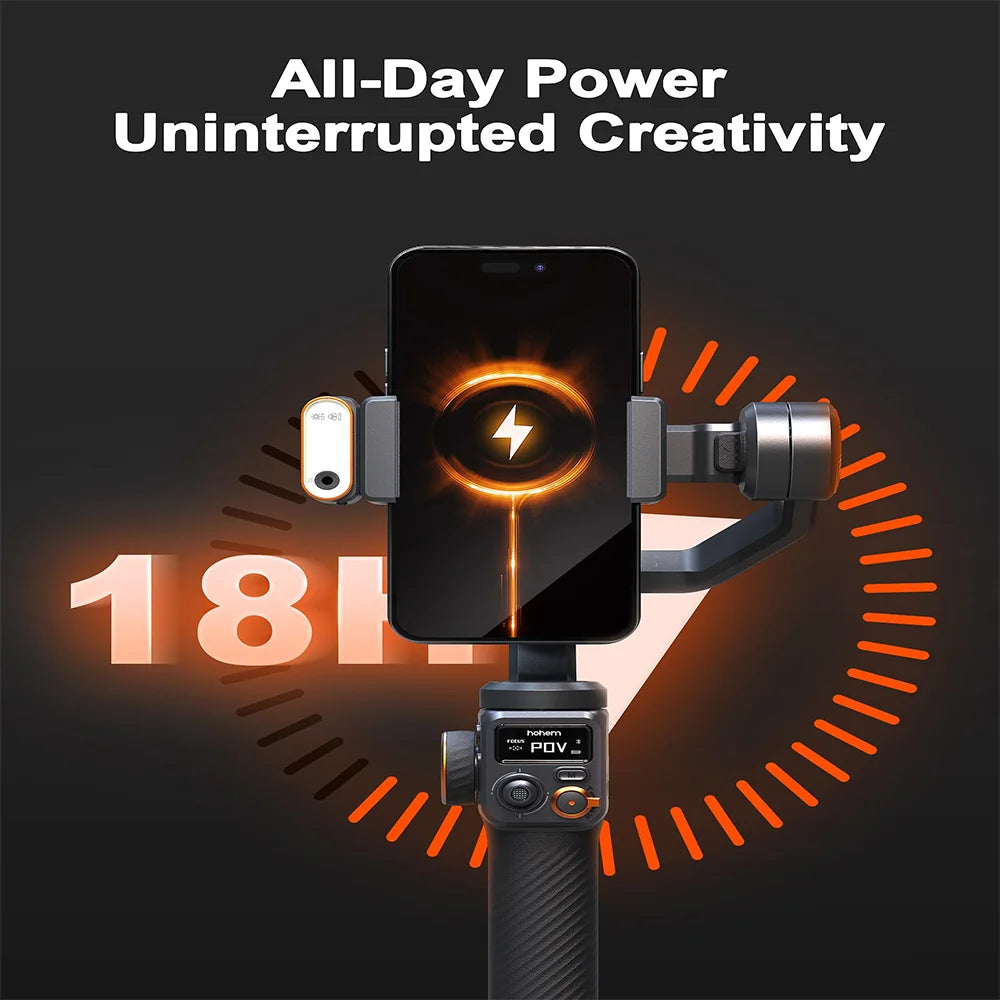 Office Gimbal Isteady M6 3-Axis Cell Phone Stabilize for Xiaomi with AI Tracker Magnetic Fill Light Full Color Video Vlogg