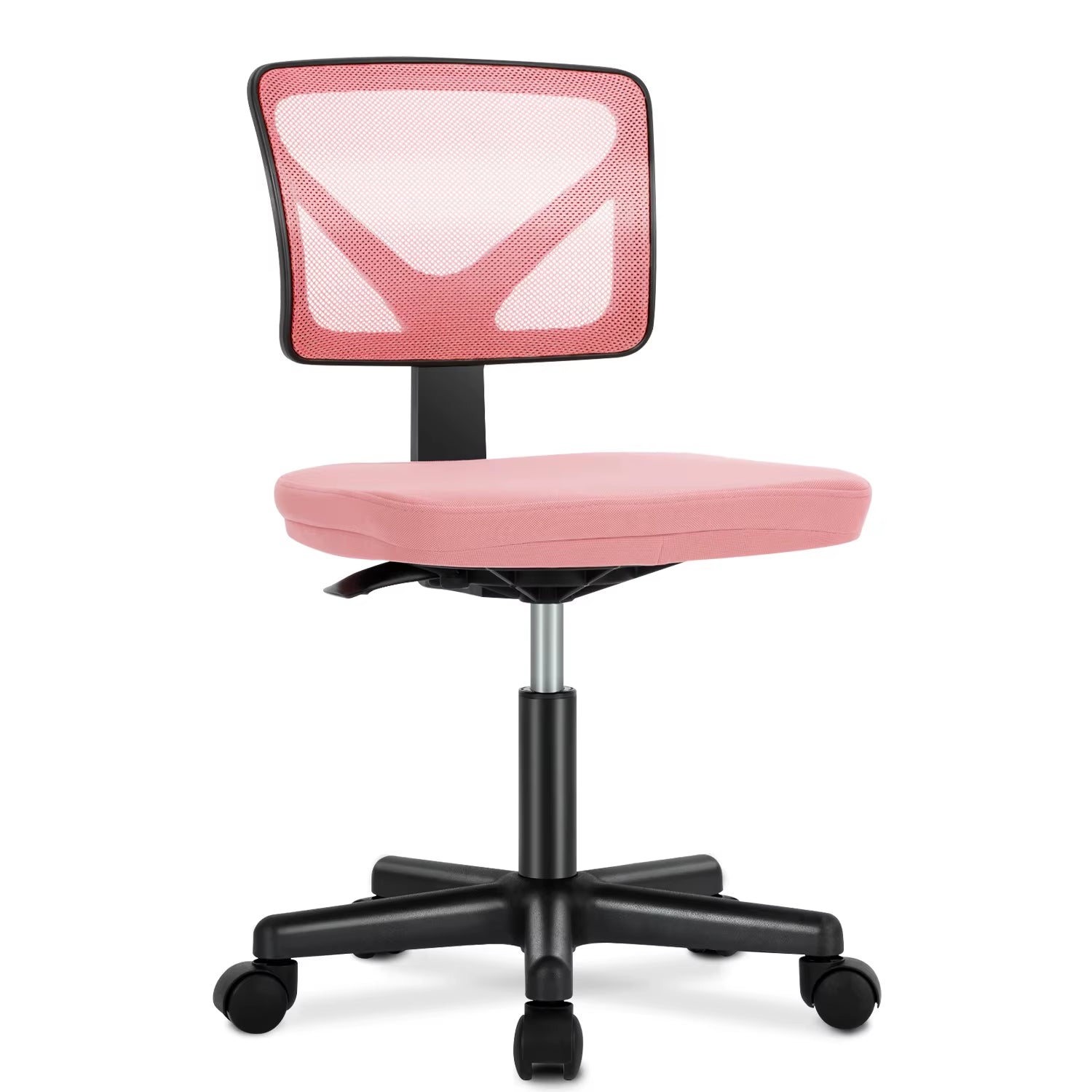 Mesh with Lumbar Support Armless Office Chair Low Back with Wheels Adjustable Height 360° Rolling Swivel Computer Chair