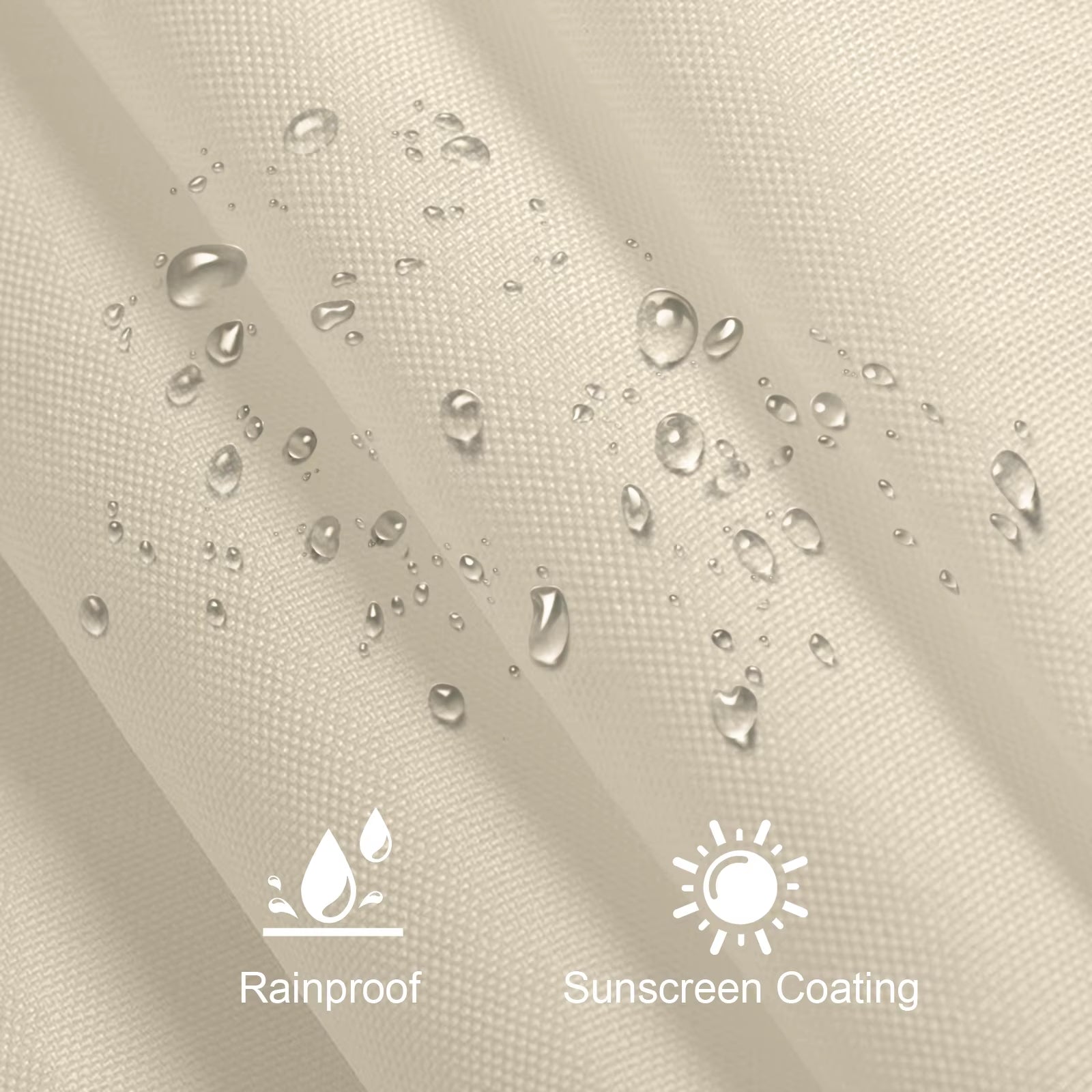 2X3M Garden Parasol Replacement Cloth Rainproof Sunshade Canopy Patio Waterproof Cloth for Outdoor Beach Picnic Camping