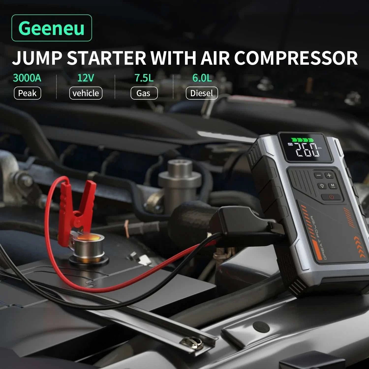 12V Portable Jump Air Compressor