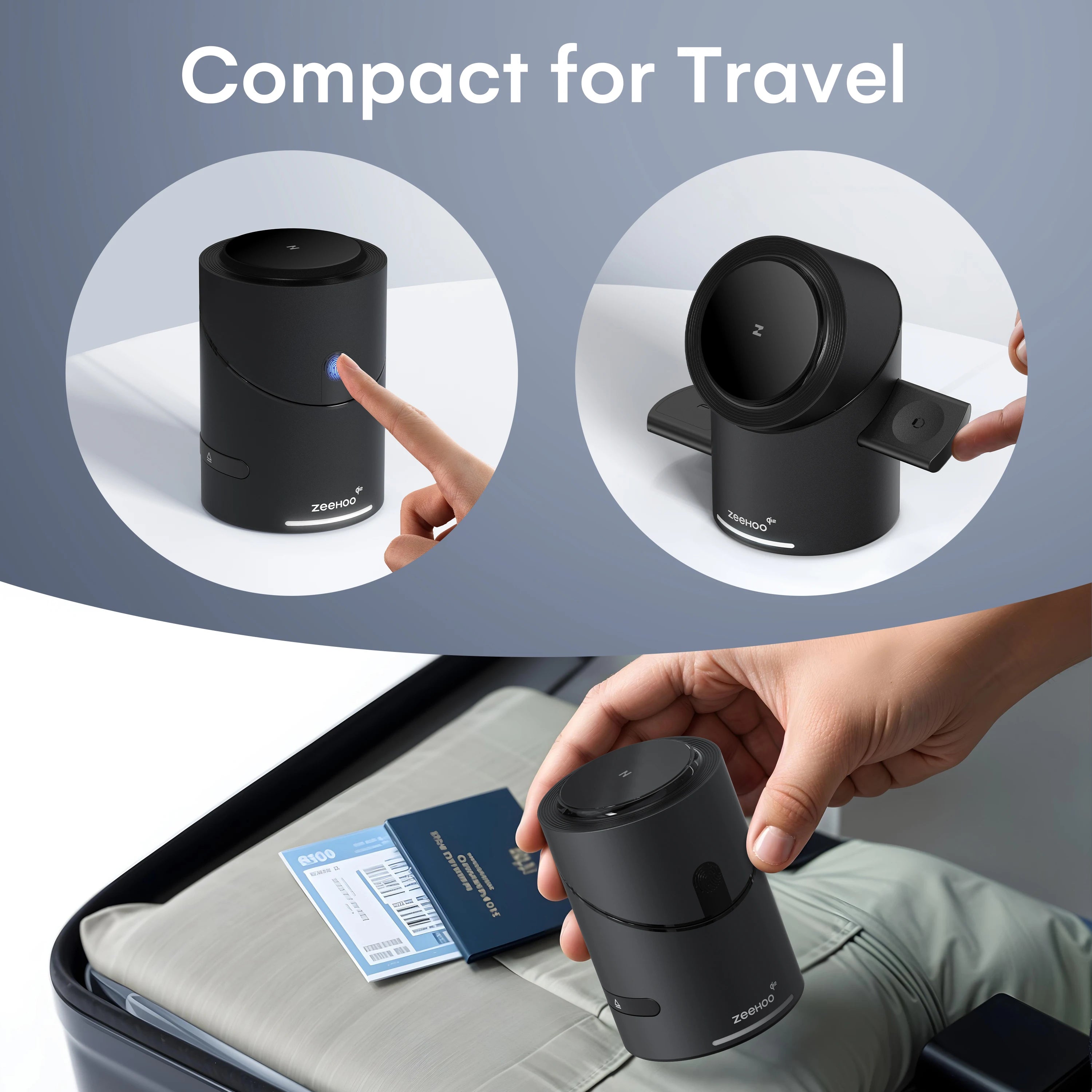ZEEHOO Wireless Charging Station, Cylintrick-R Qi2 15W Fast Charging, 3 in 1 Charging Station for Apple Watch, Iphone, Airpods (