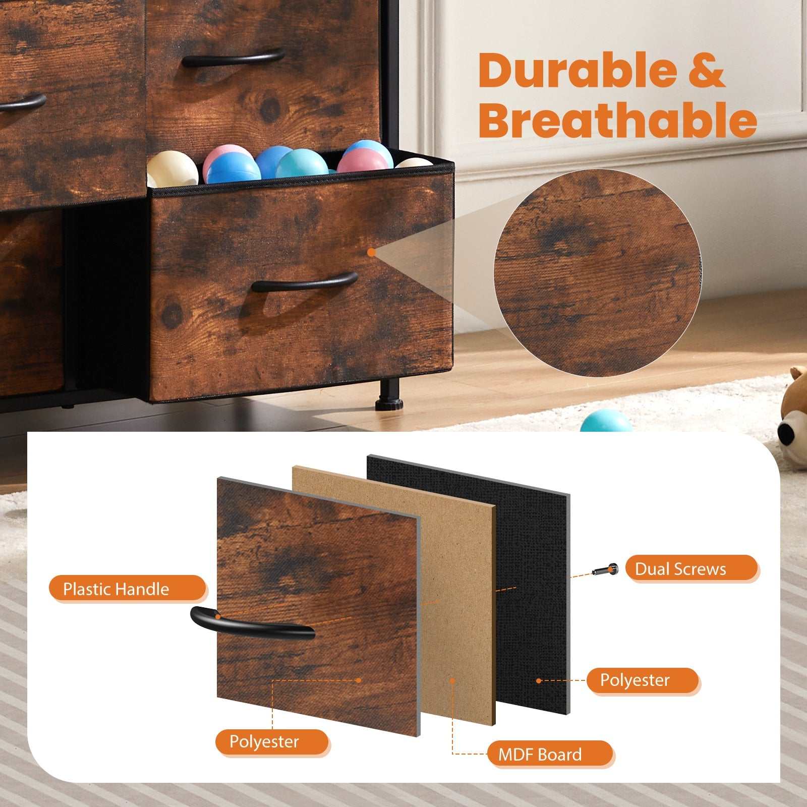 9 Drawer Fabric