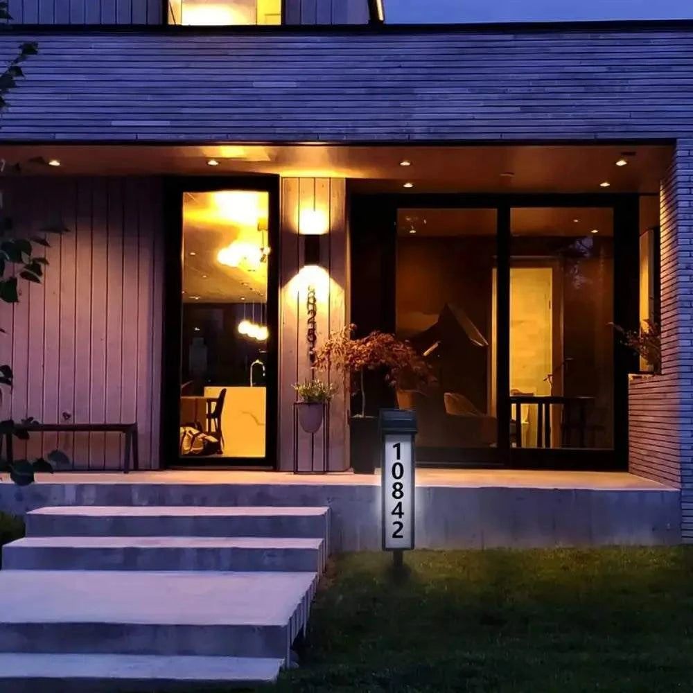 Solar Powered LED House Number Sign