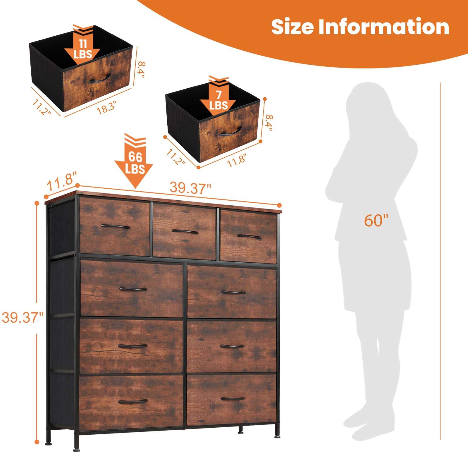 9 Drawer Fabric