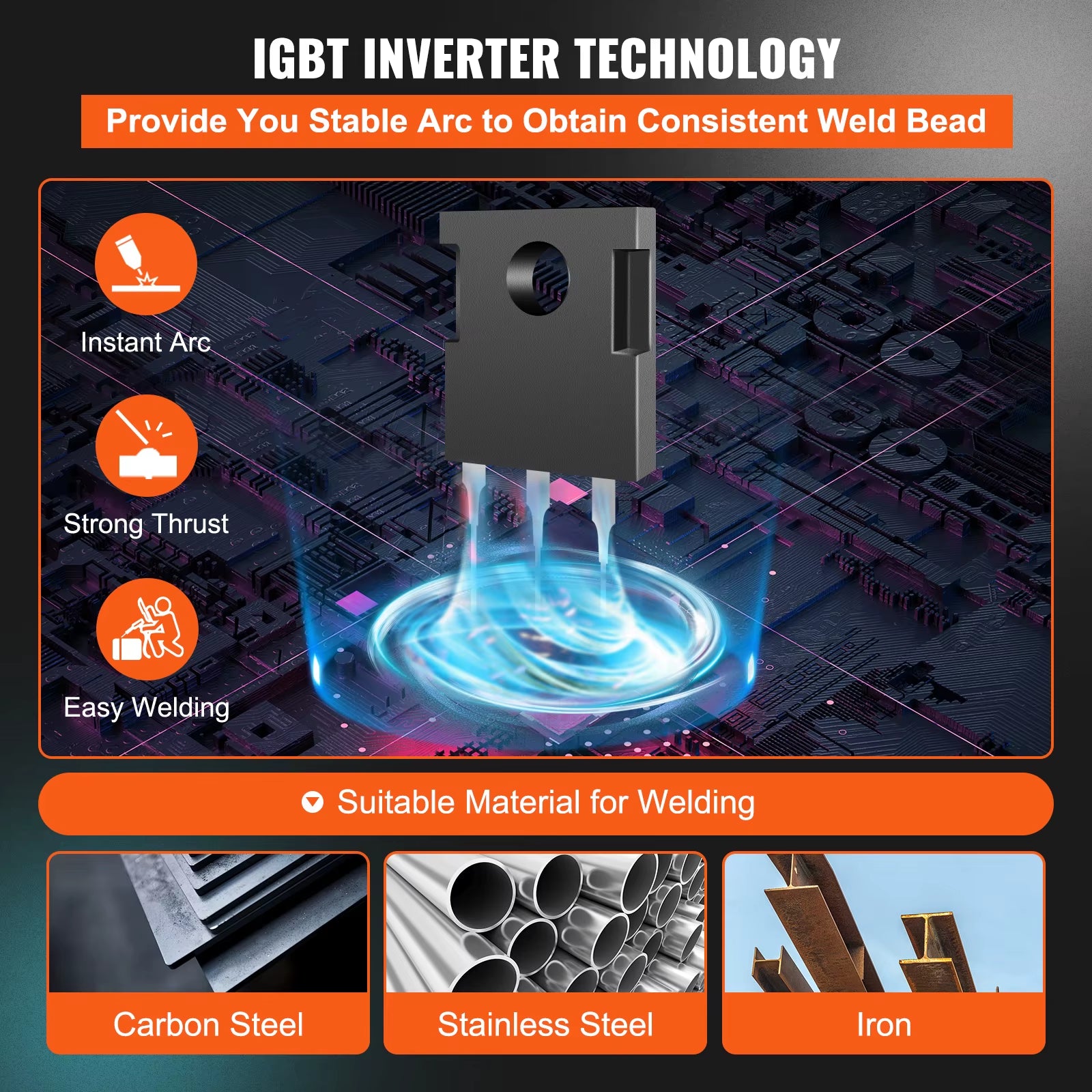 VEVOR MIG Welder 3In1 Welding Machine 270 Amp MIG TIG Arc Welder Lift ARC Welder Digital Display Combo Inverter Welding Machine