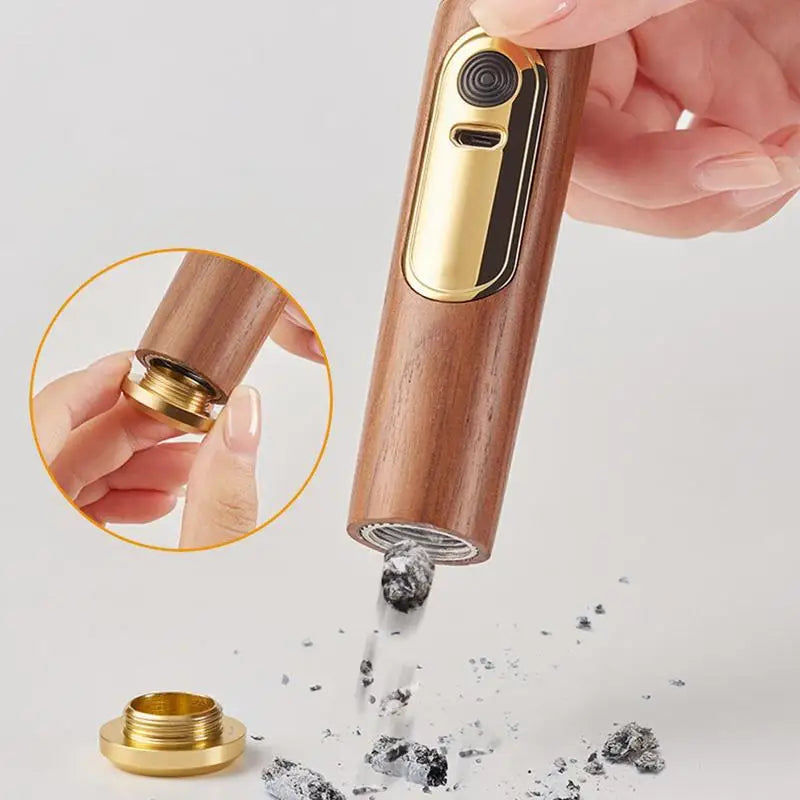 Mini Handheld Ashtrays anti Soot-Flying Cigar Cover Walnut Wood Cigar Holder Ash Organizer for Car Driving Ashtray Cigar Holder