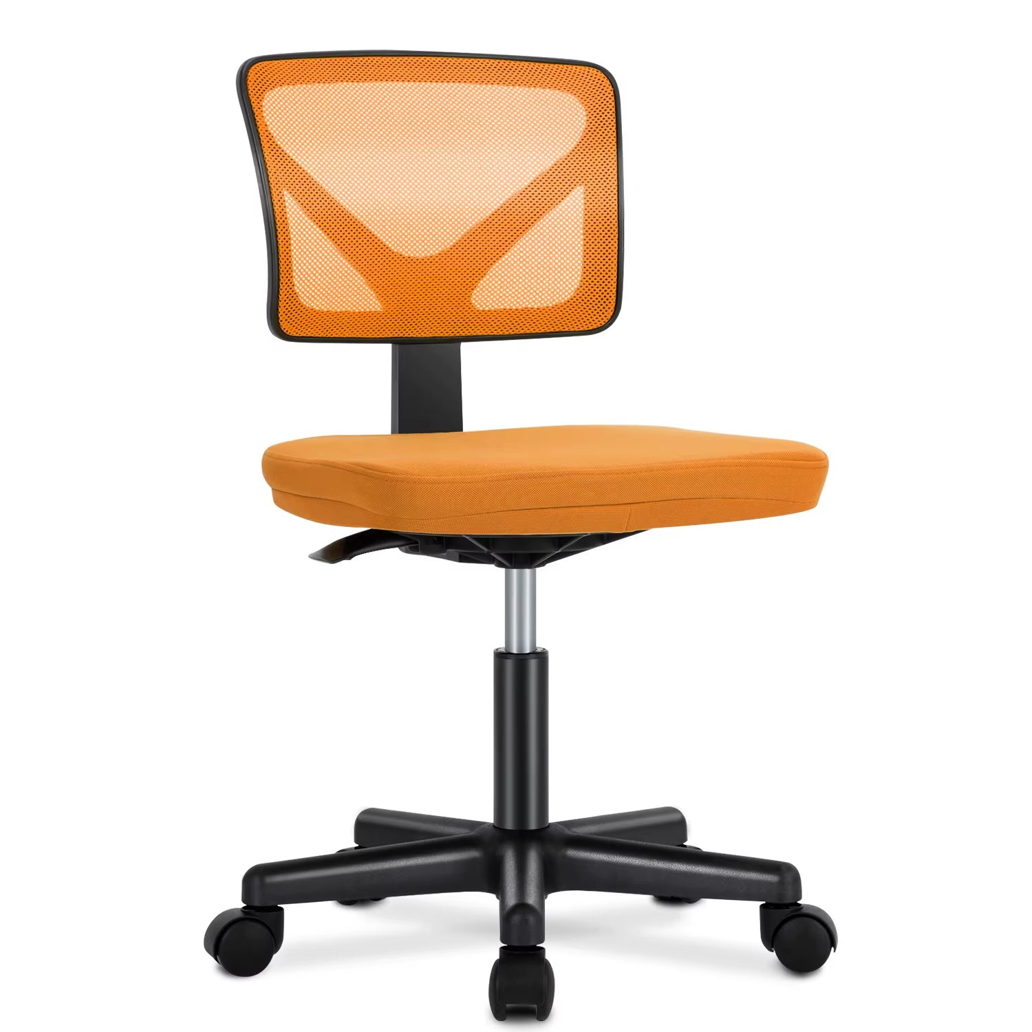 Mesh with Lumbar Support Armless Office Chair Low Back with Wheels Adjustable Height 360° Rolling Swivel Computer Chair