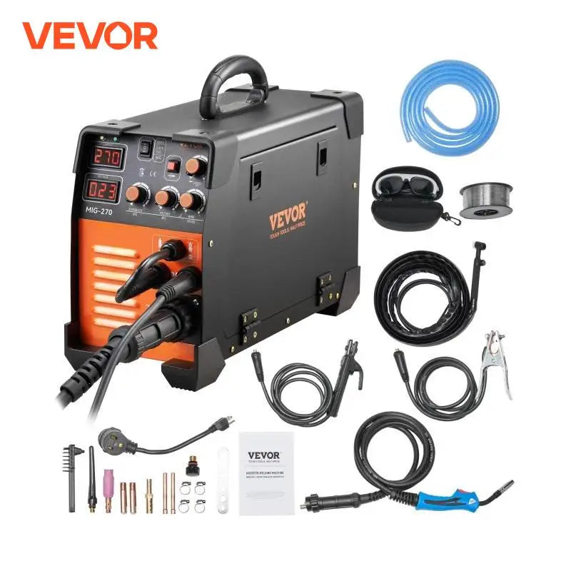 VEVOR MIG Welder 3In1 Welding Machine 270 Amp MIG TIG Arc Welder Lift ARC Welder Digital Display Combo Inverter Welding Machine