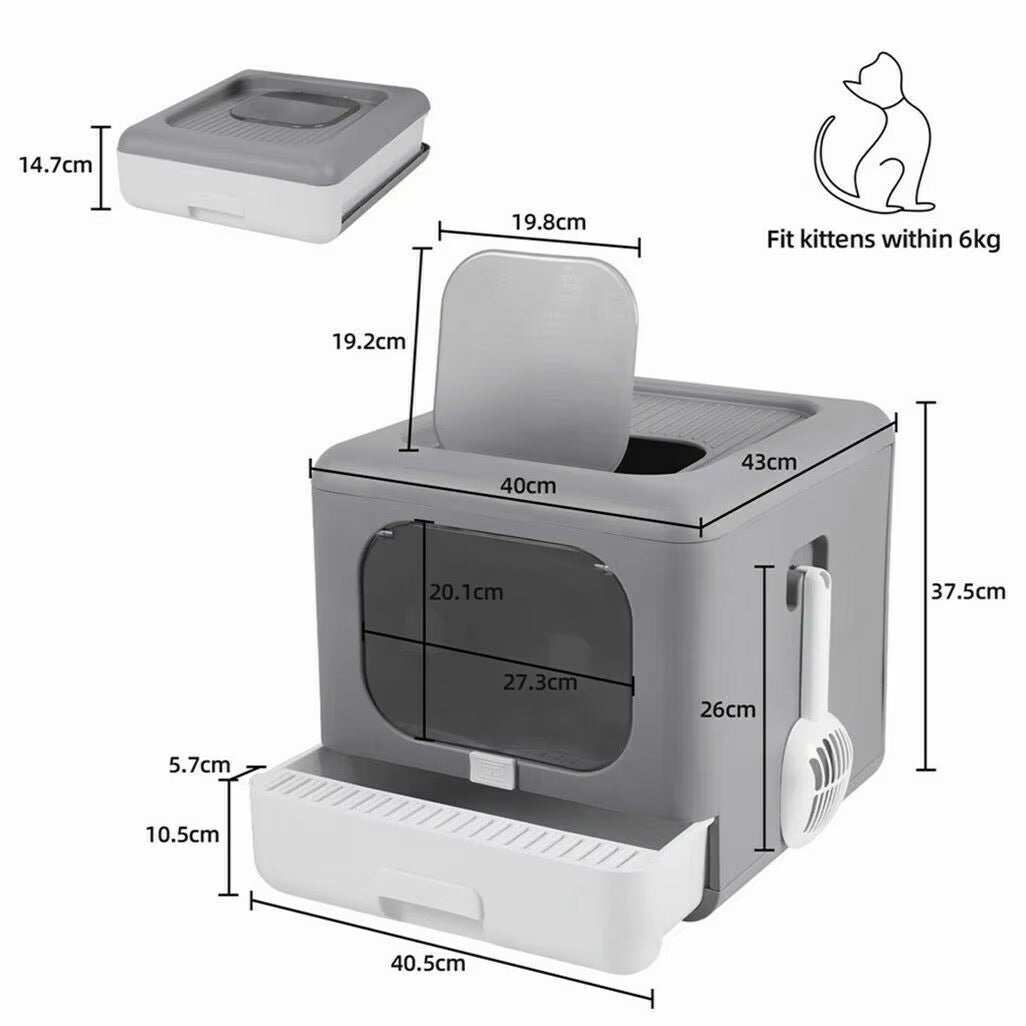 Foldable Enclosed Cat Litter Box