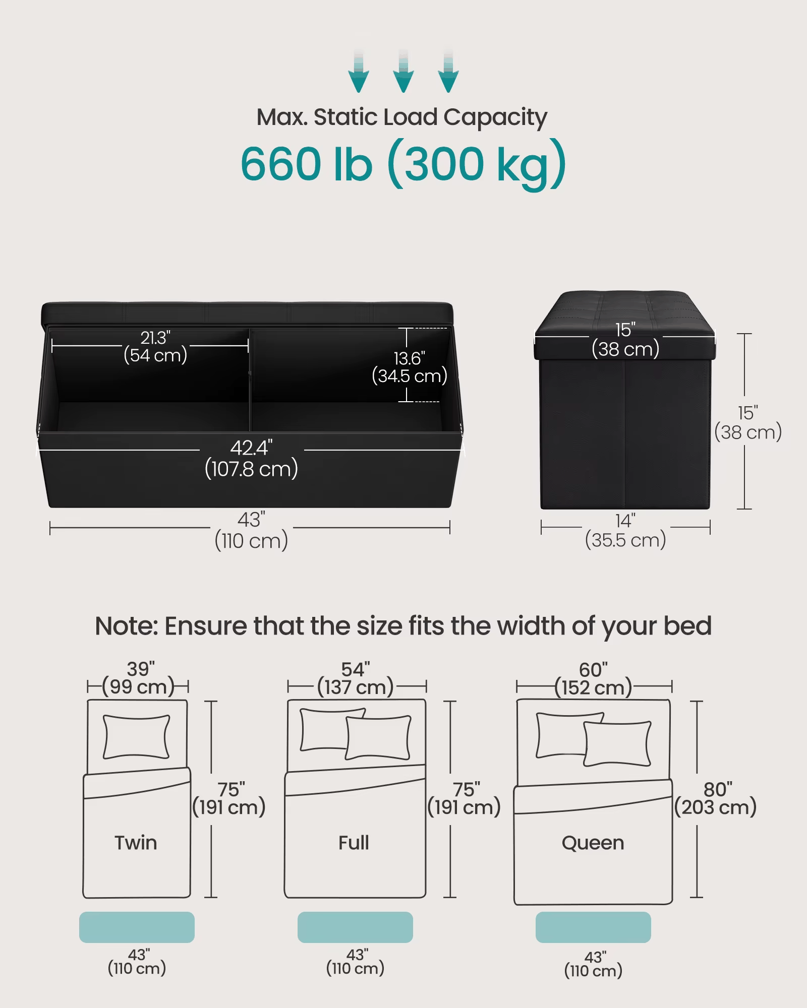 43-Inch Folding Storage