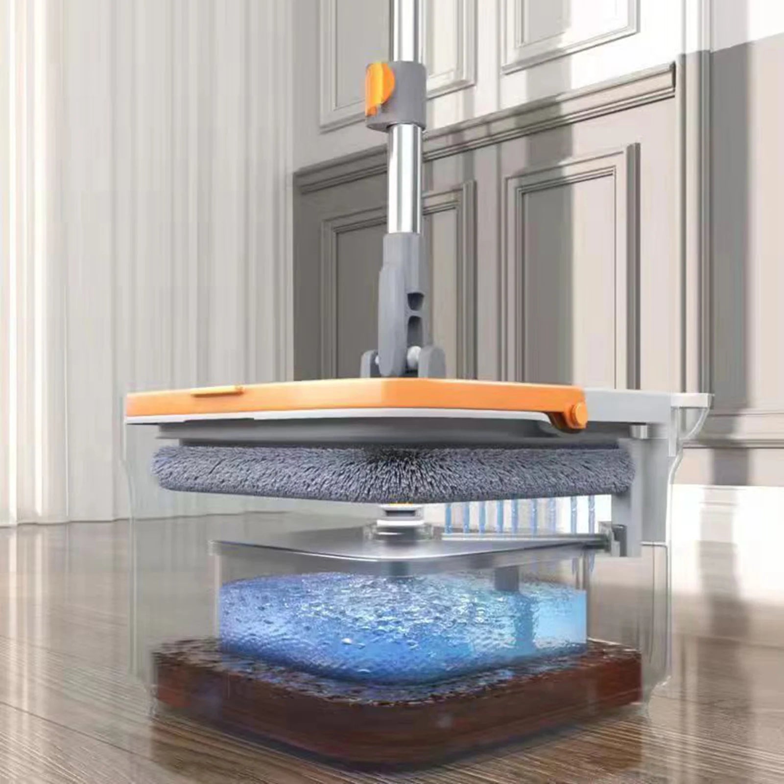 Lazy Floor Floating Mop Water Separation 360 Rotating Spin Mop Microfiber Sewage Separation Mop Self-Cleaning Free Hand Wash Mop