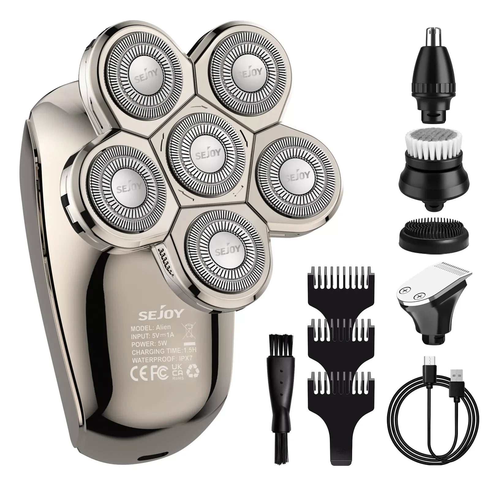 5-in-1 Electric Head Shaver