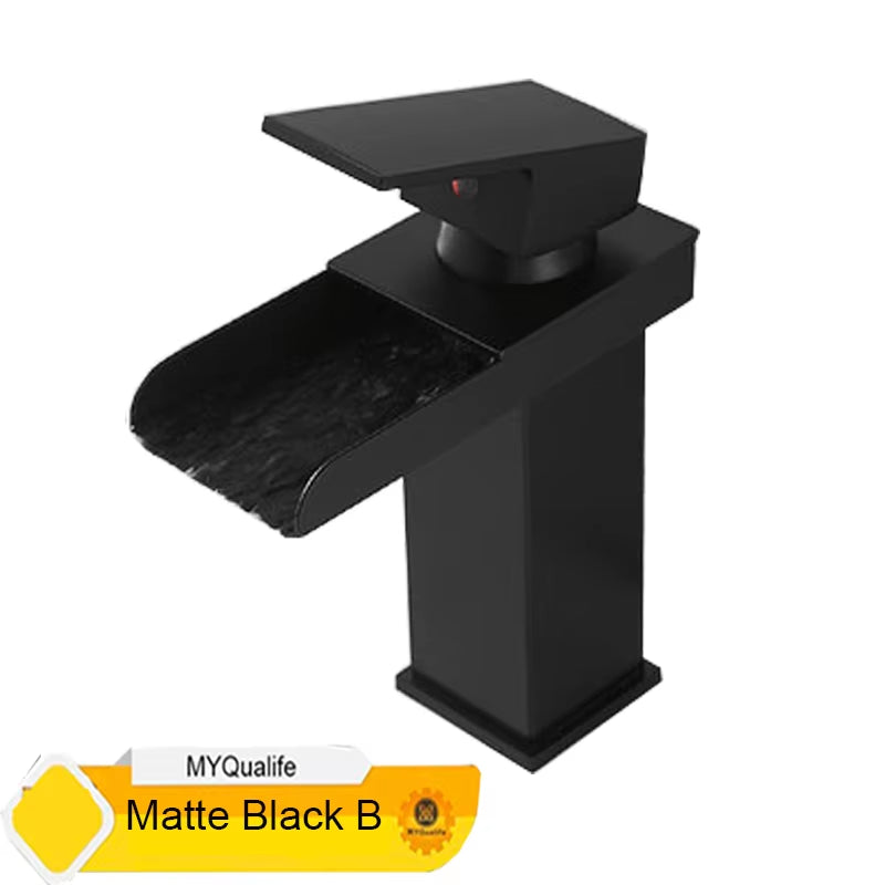 Black Waterfall Bathroom Faucet