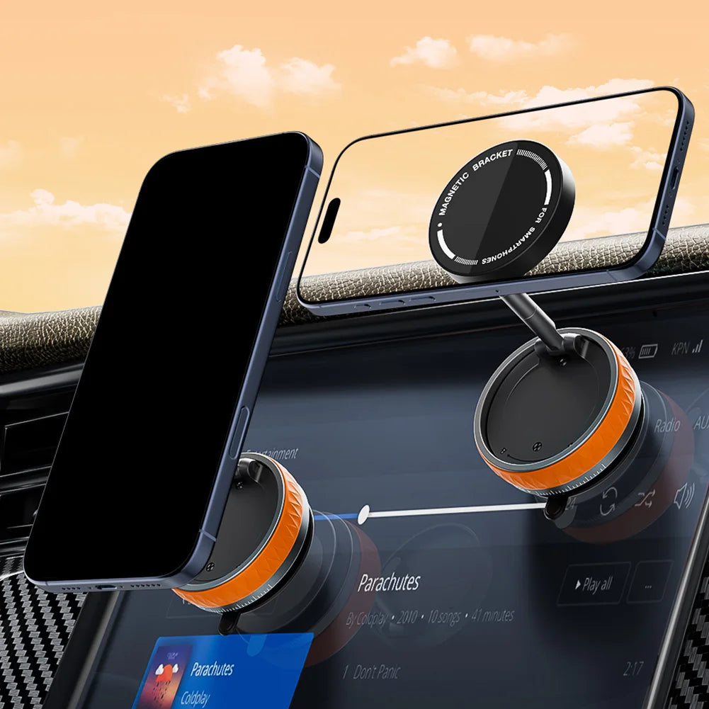 MagSafe magnetic vacuum car phone holder with 360-degree rotation