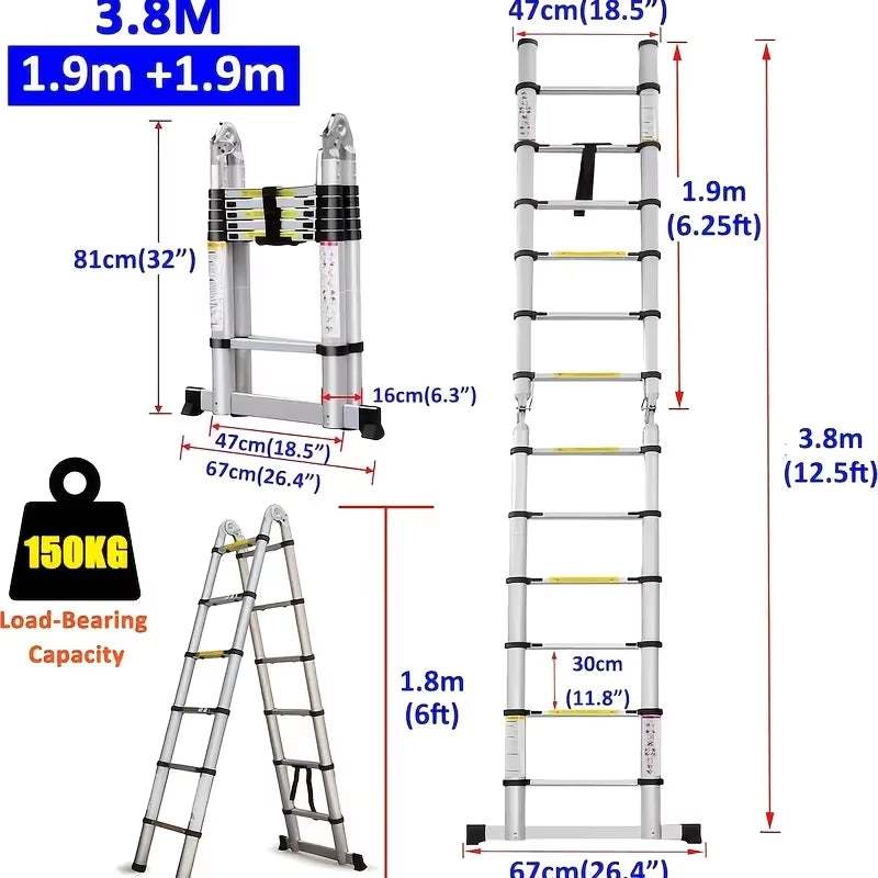 12.5-Foot Aluminum Extension Ladder