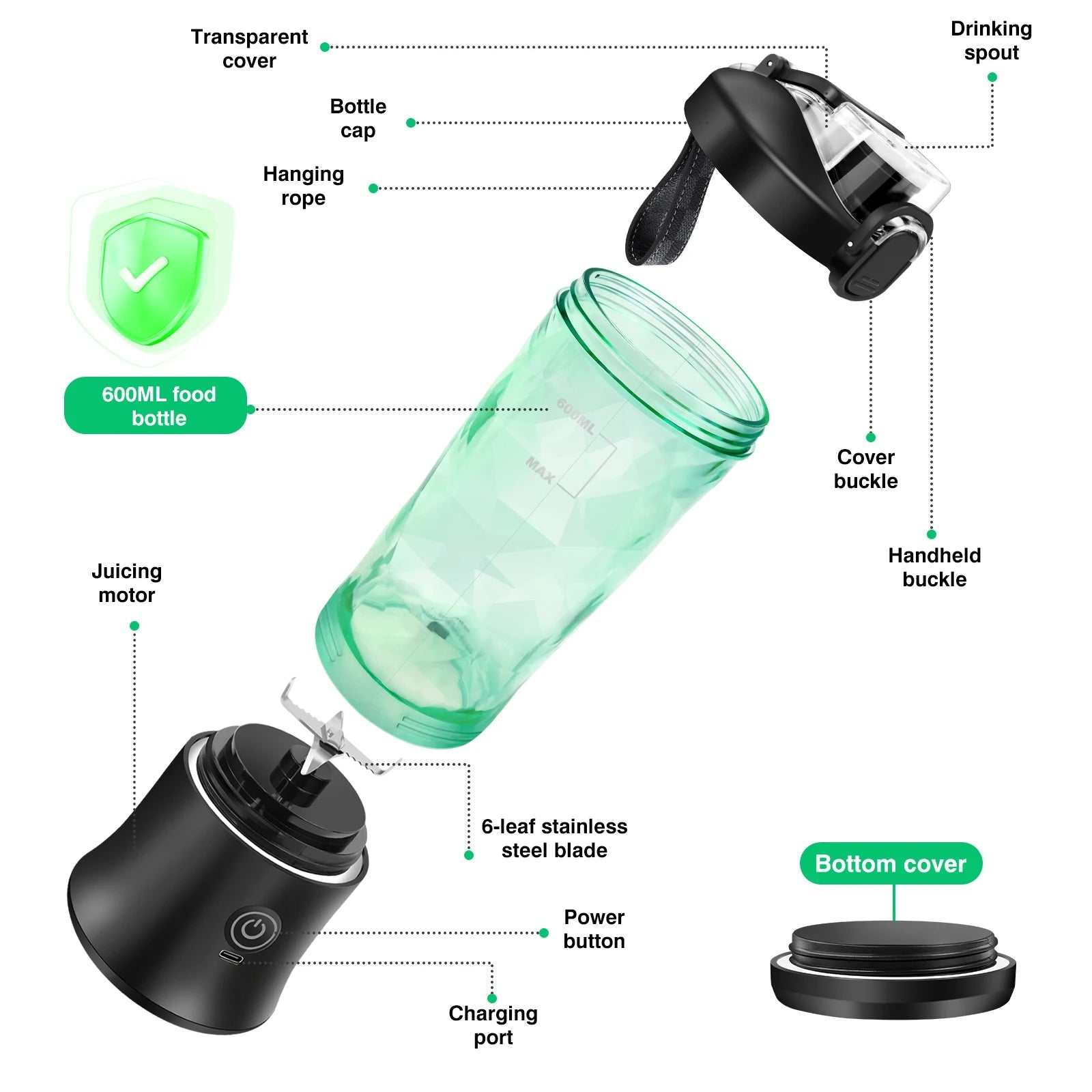 600ml Portable Mini Blender