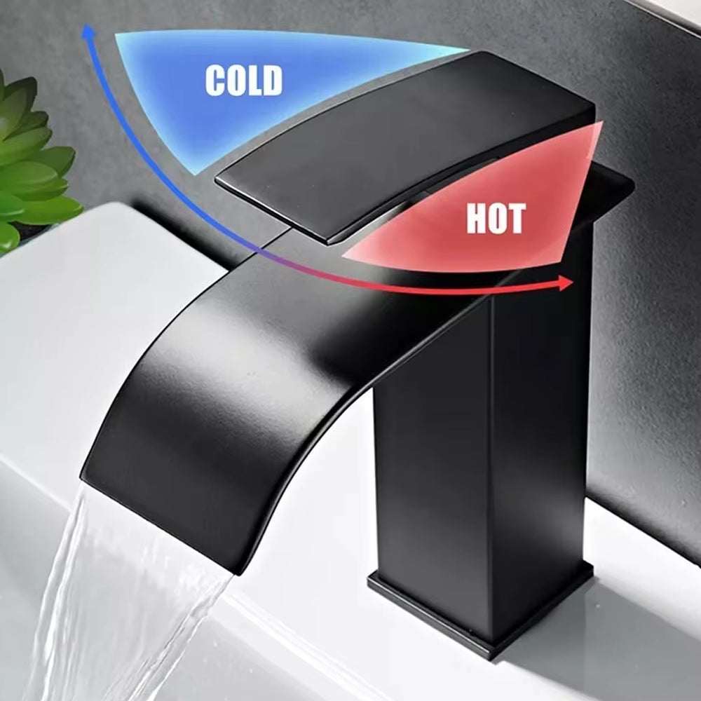 Black Waterfall Bathroom Faucet