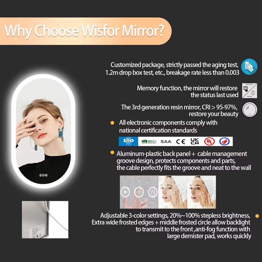 Oval LED Bathroom Mirror