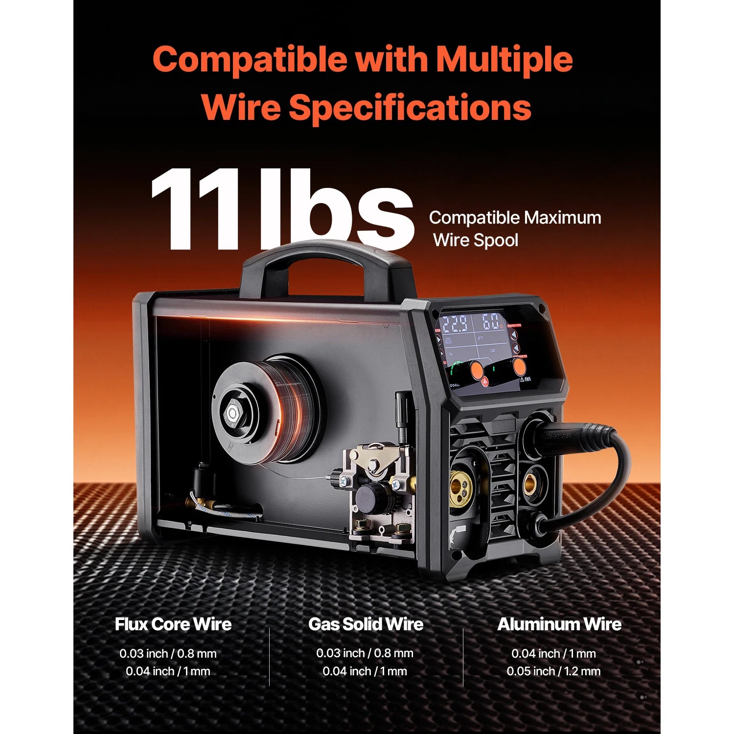 VEVOR 5-In-1 MIG Welder 200Amp Pluse Mig Welding Machine Gas Mig/Flux Core Mig/Stick/Lift TIG/AU TIG with LCD Screen Display