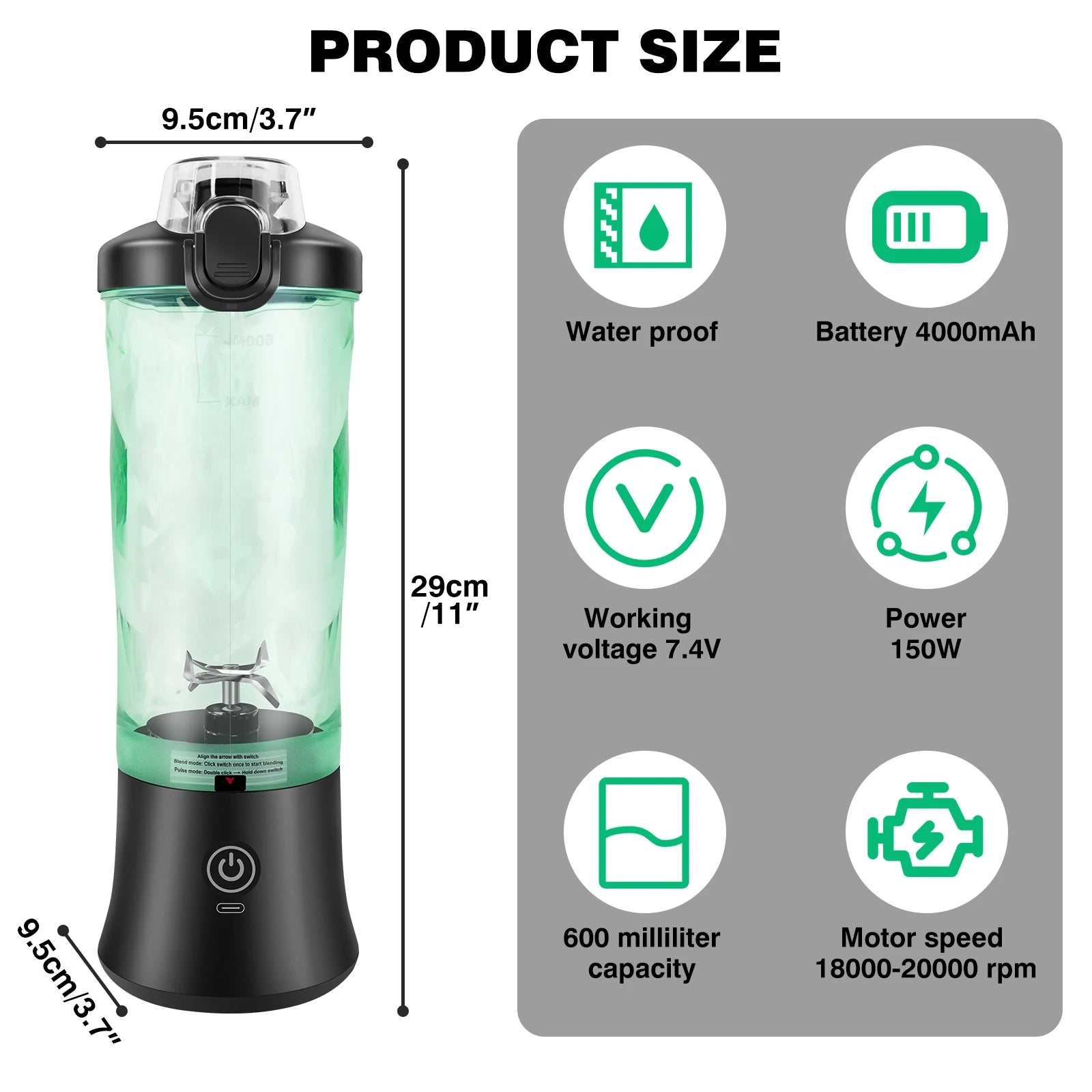 600ml Portable Mini Blender