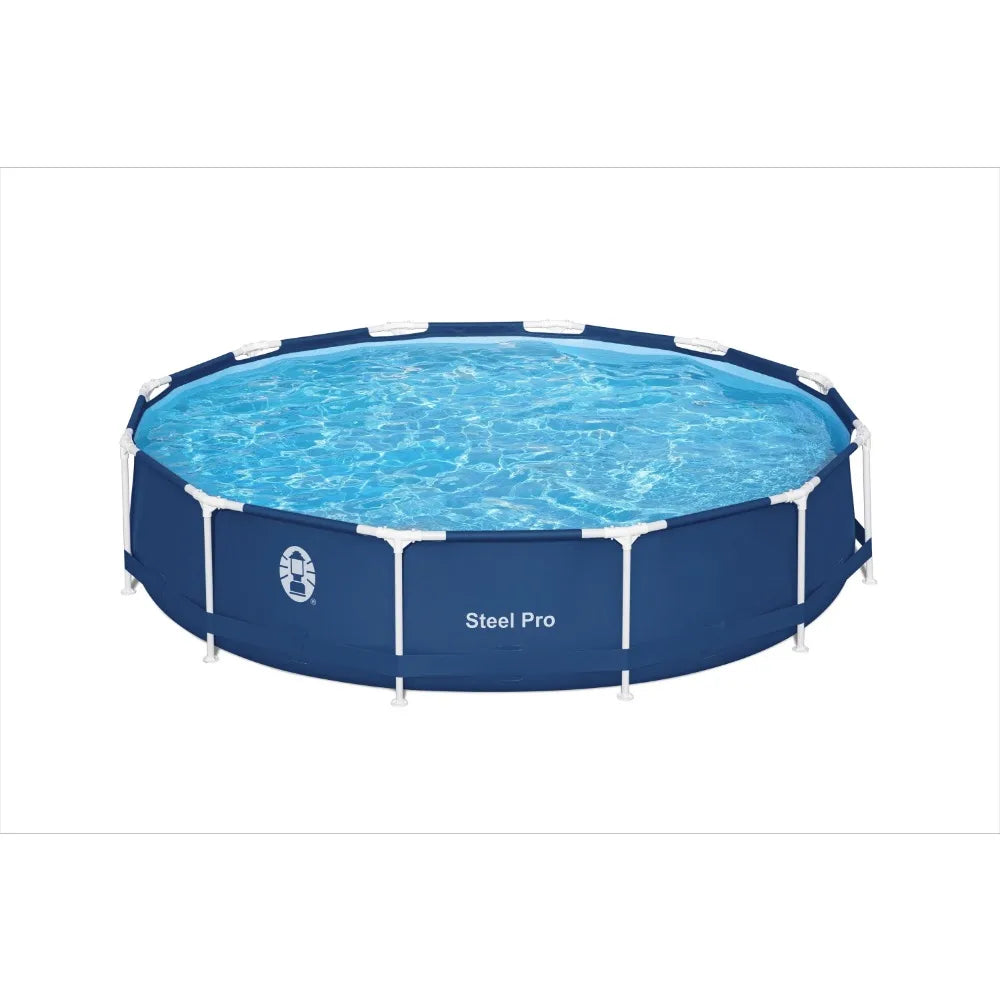 Steel Pro 12 Ft. X 33 In. round Metal Frame above Ground Pool Set