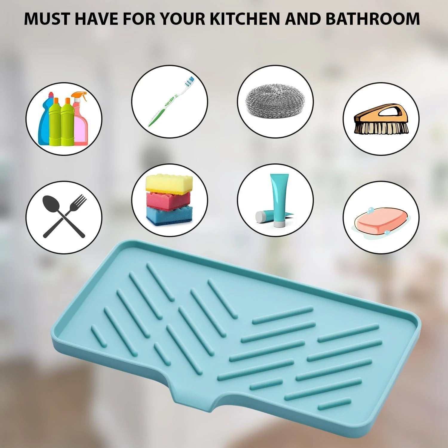 Light Green Silicone Sink Tray