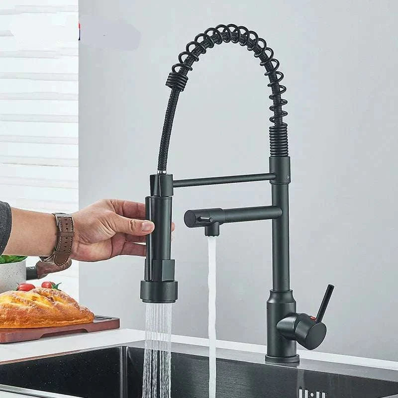 Black Pull-Down Kitchen Faucet