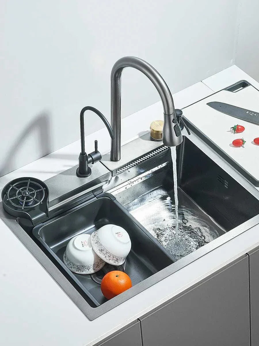 Stainless Steel Waterfall Kitchen Sink