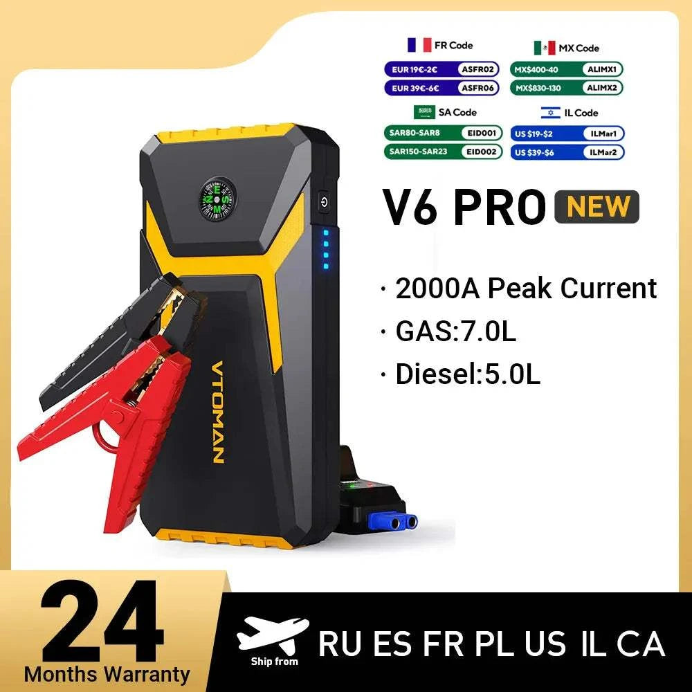 V6 Pro 2000A Car Jump Starter