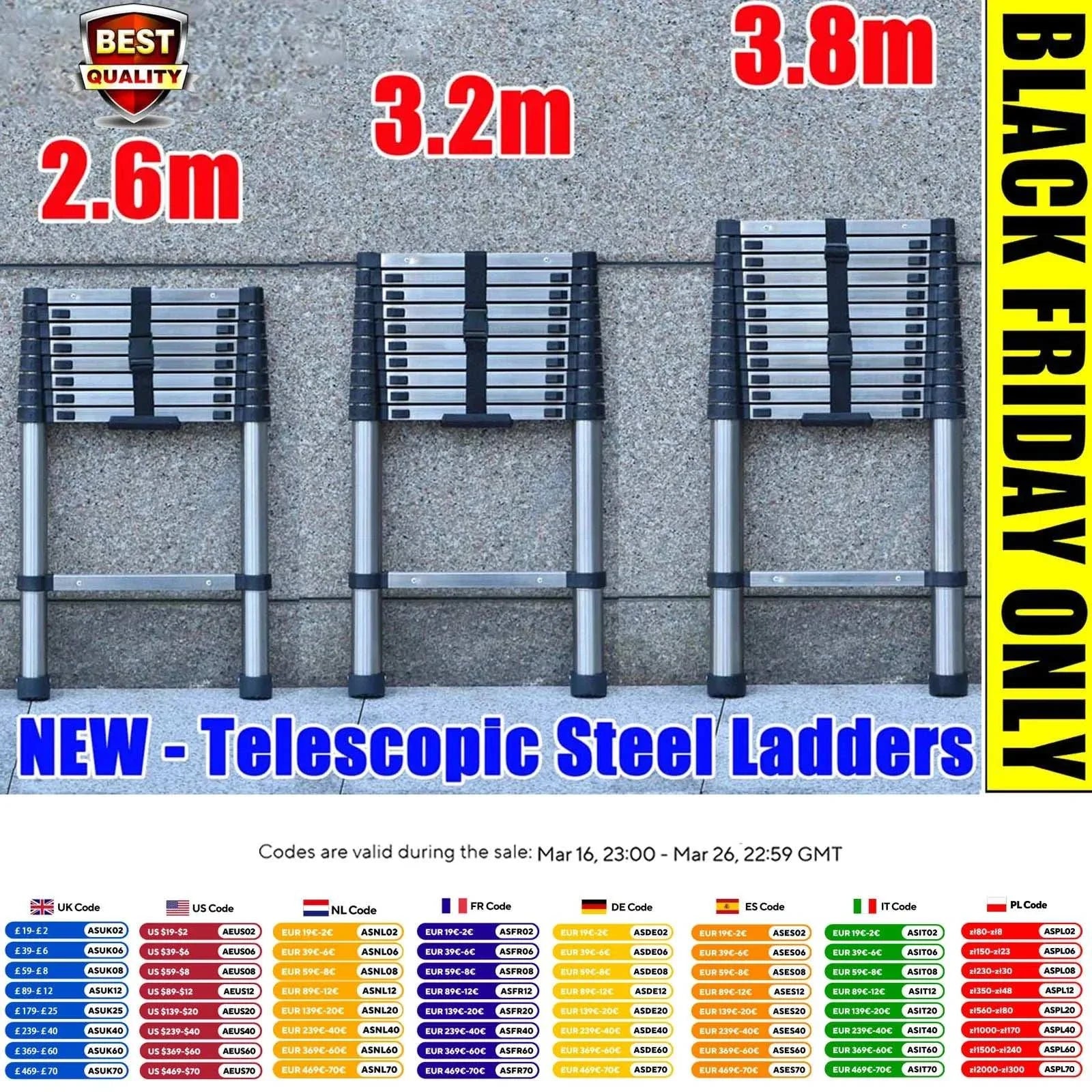 Extendable Telescopic Ladder 