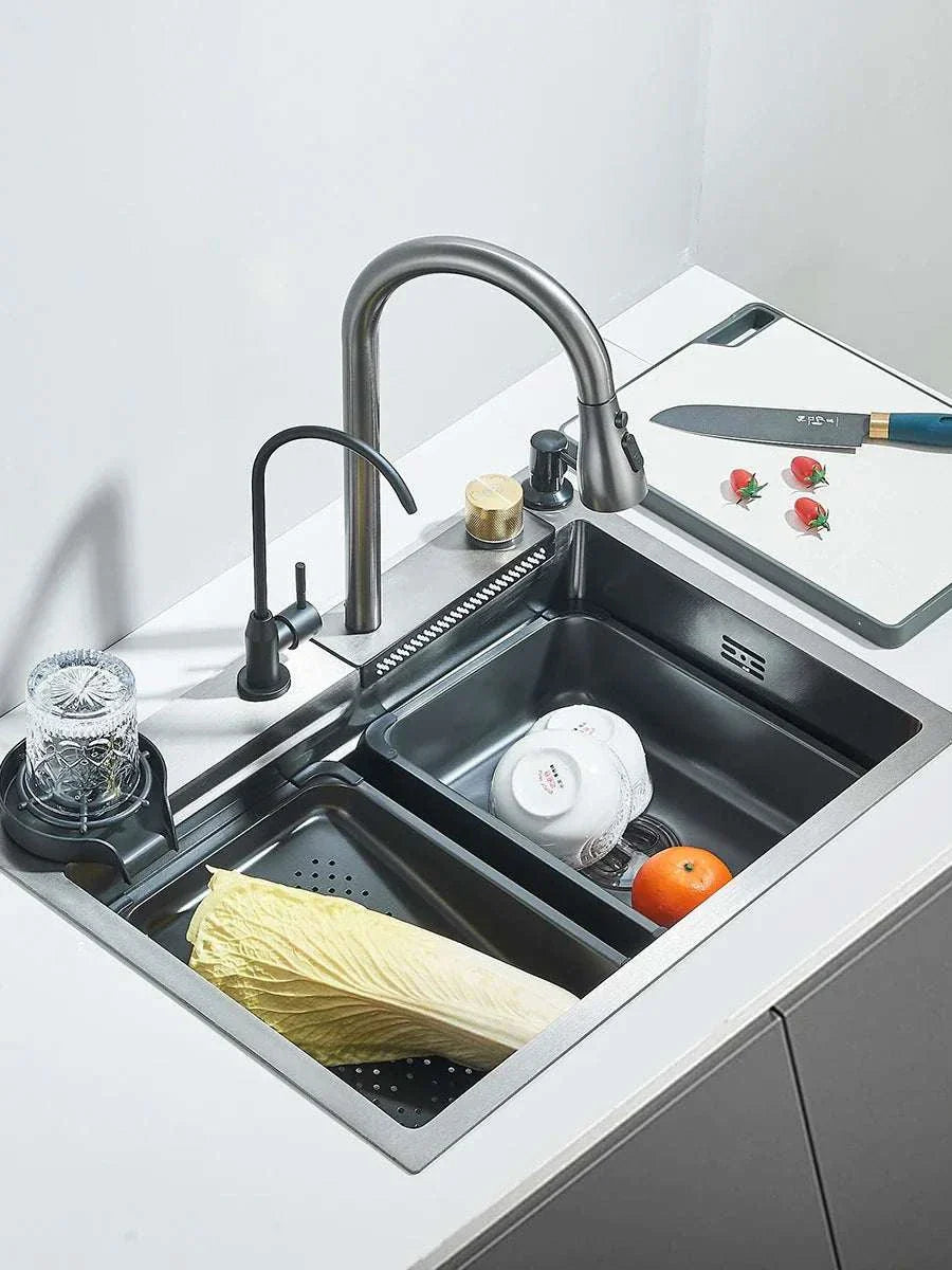 Stainless Steel Waterfall Kitchen Sink