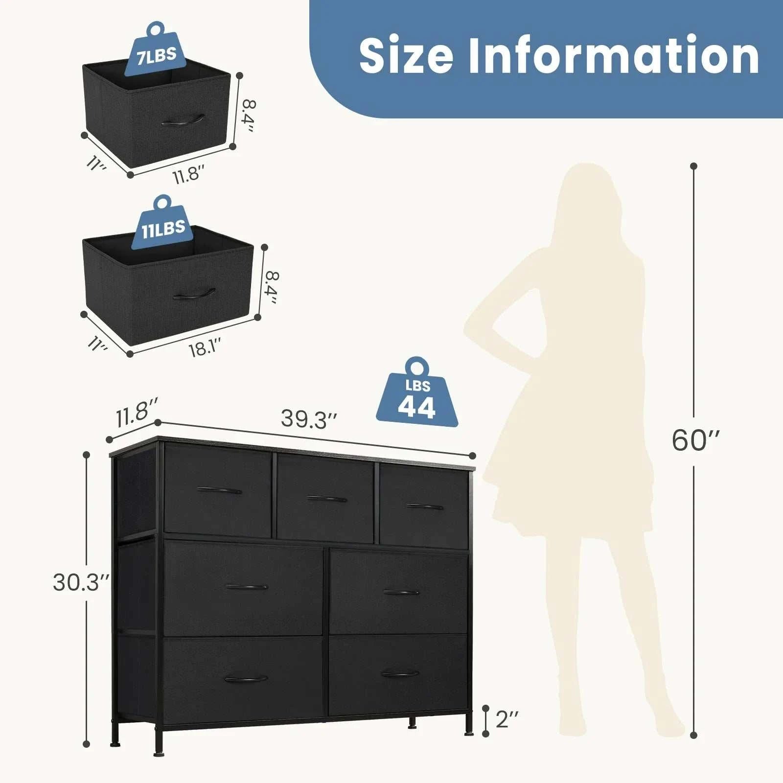 7-Drawer Fabric Dresser