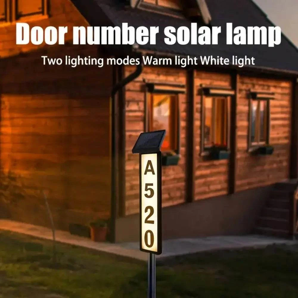 Solar Powered LED House Number Sign