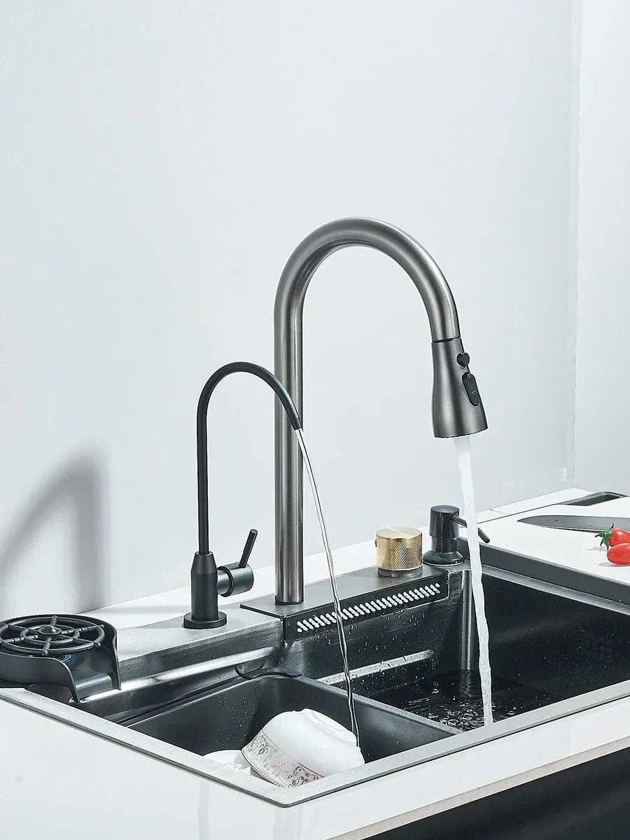 Stainless Steel Waterfall Kitchen Sink