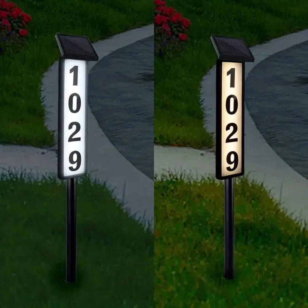 Solar Powered LED House Number Sign