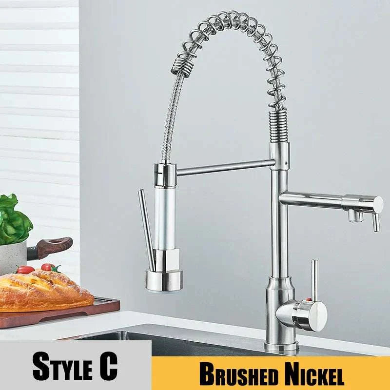 Black Pull-Down Kitchen Faucet