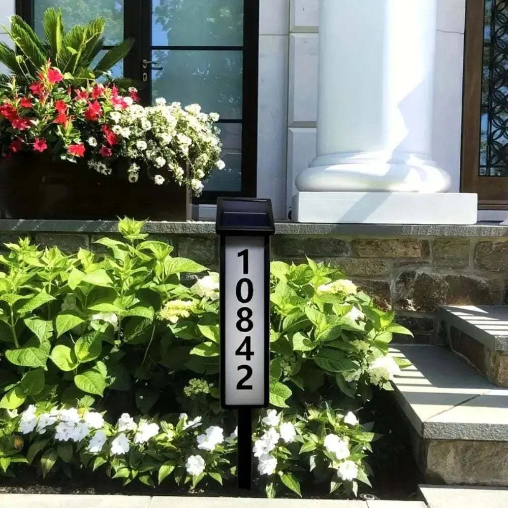 Solar Powered LED House Number Sign