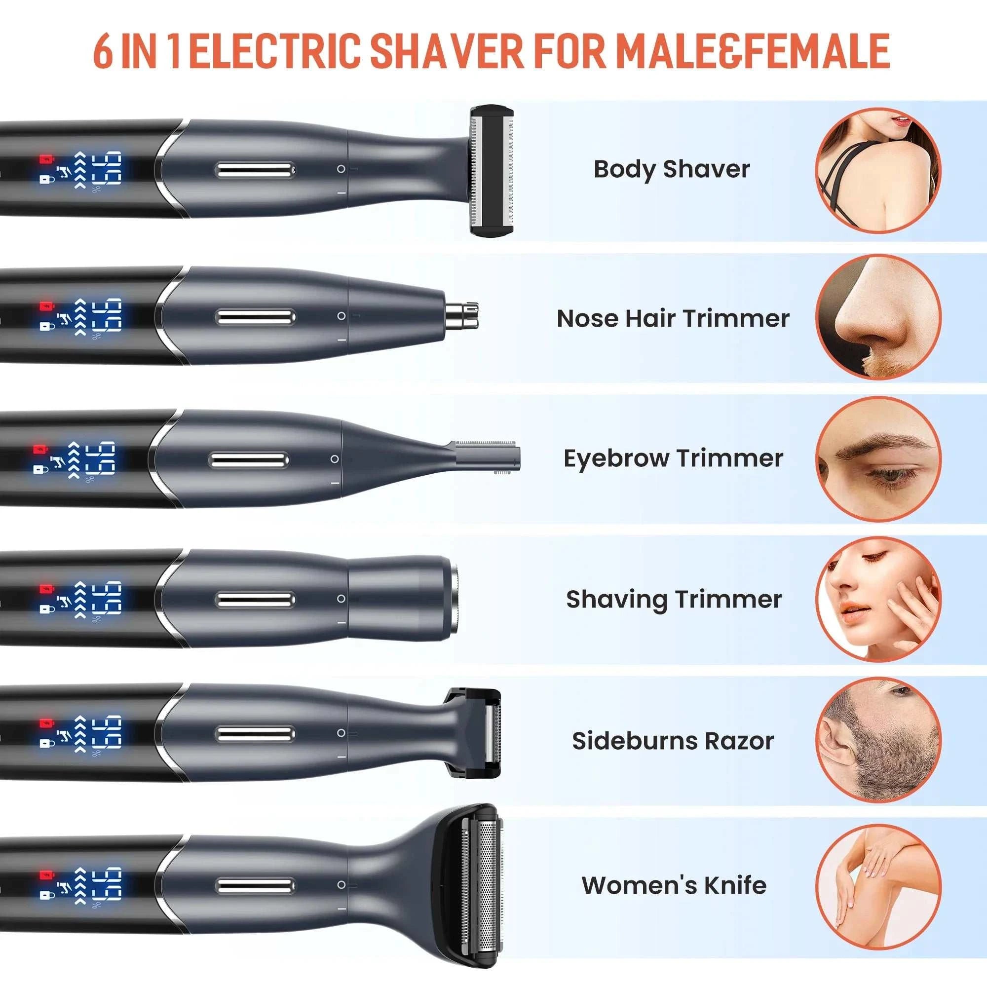 6-in-1 Electric Body Hair Trimmer