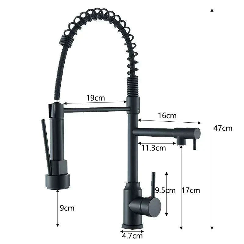 Black Pull-Down Kitchen Faucet