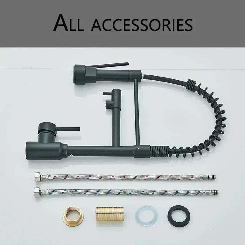Black Pull-Down Kitchen Faucet