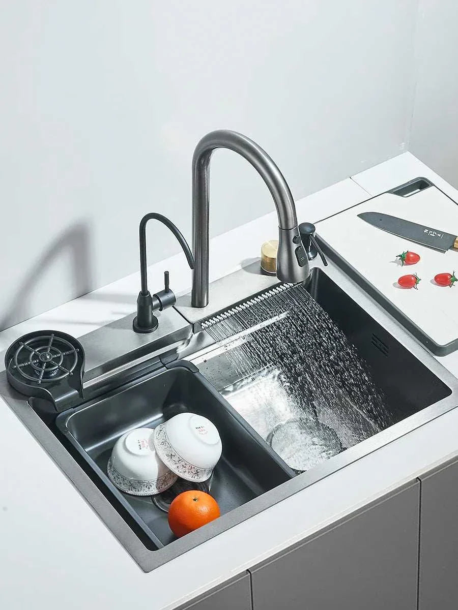 Stainless Steel Waterfall Kitchen Sink