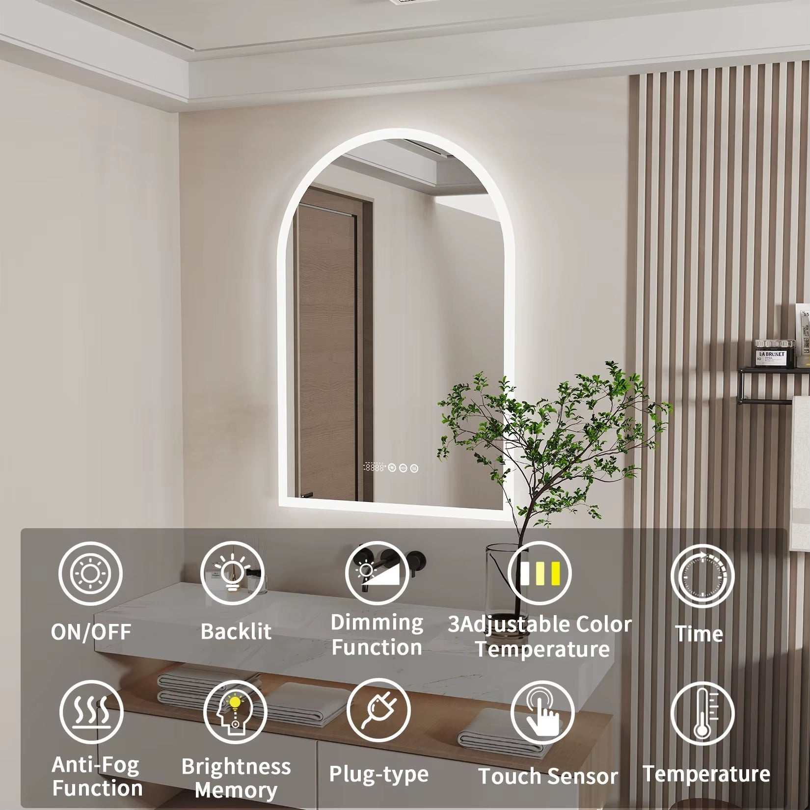 Arched LED Bathroom Mirror