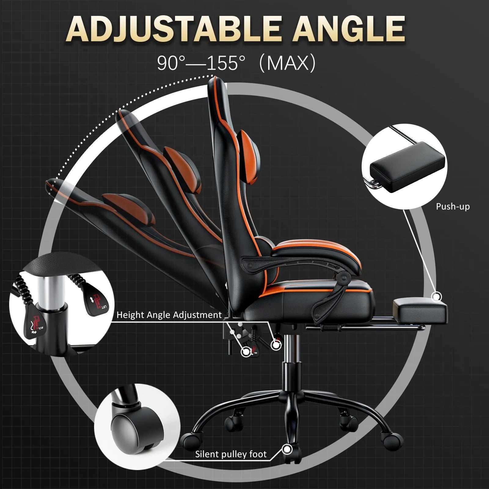 PU Leather Reclining Gaming Chair